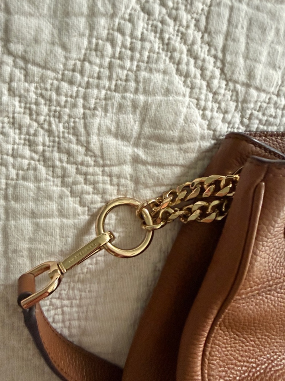 Michael Kors Jet Set Chain Legacy Shoulder Bag Chestnut Brown Pebbled Leather - Picture 15 of 16